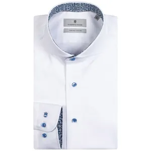 Thomas Maine Tile Print Trim Shirt - White