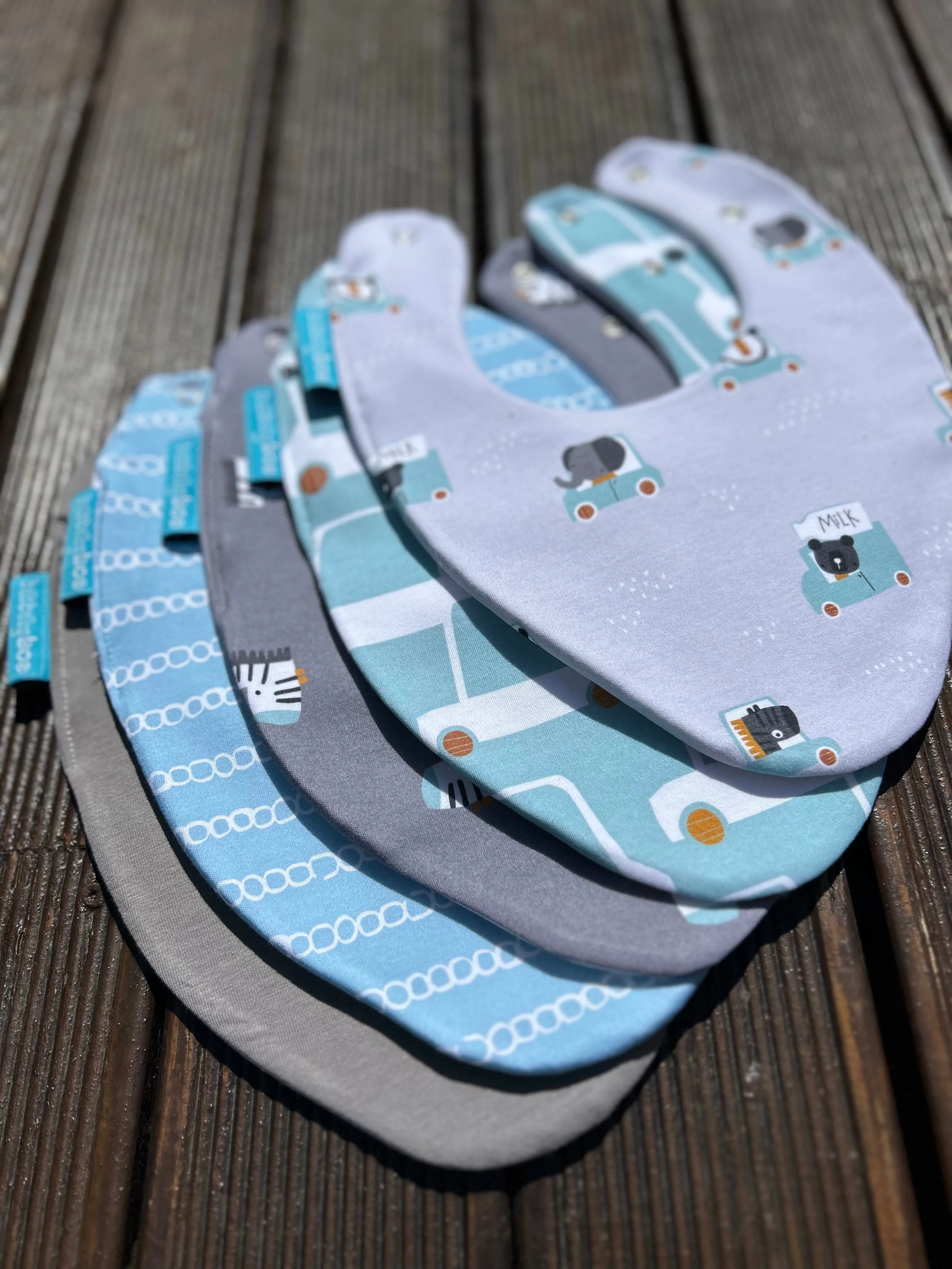 Tiny Animal Drivers Waterproof Dribble Bib