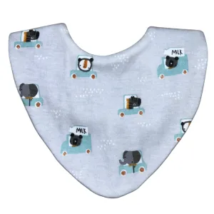 Tiny Animal Drivers Waterproof Dribble Bib