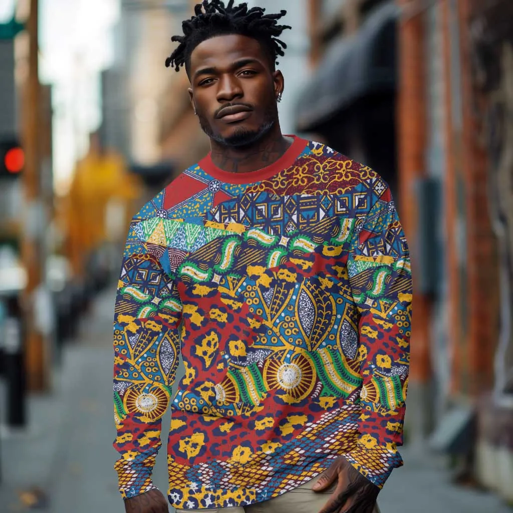 Traditional African Animal Skins Pattern Long Sleeve Shirt LT9