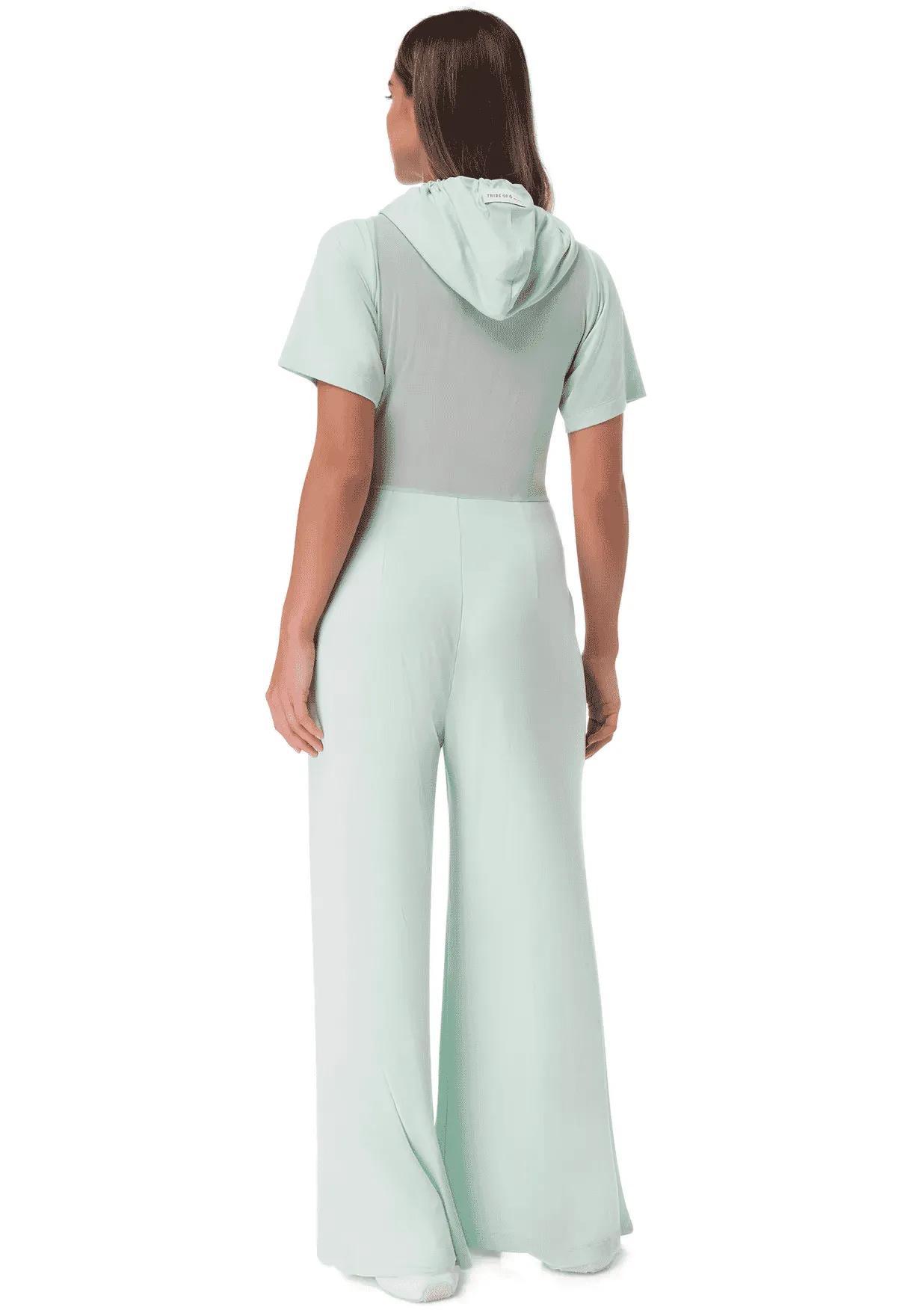 TRIBE OF 6 AIMEE BAMBOO HOODED JUMPSUIT WITH ZIP OFF SHOULDER