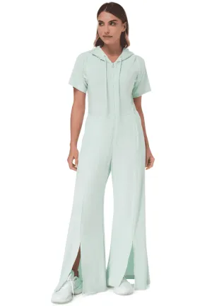 TRIBE OF 6 AIMEE BAMBOO HOODED JUMPSUIT WITH ZIP OFF SHOULDER