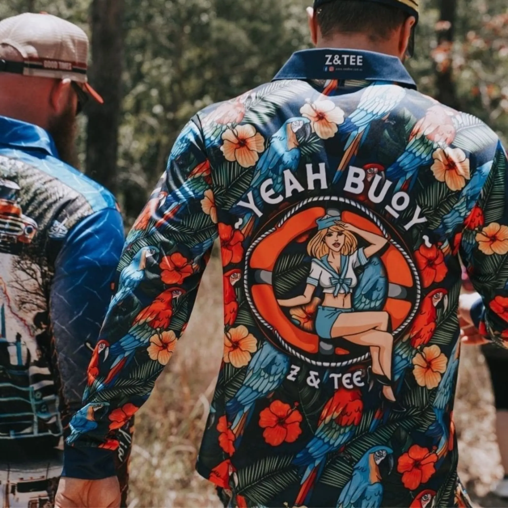 Tropical | Yeah Buoy Hawaiian Navy Fishing Shirt ★Pre-Order★