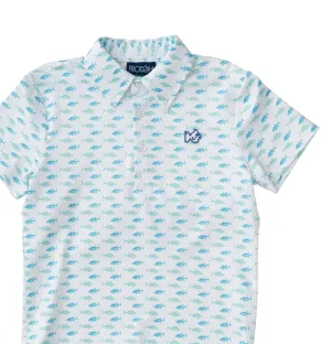 Twin Tuna Print Pro Performance Polo