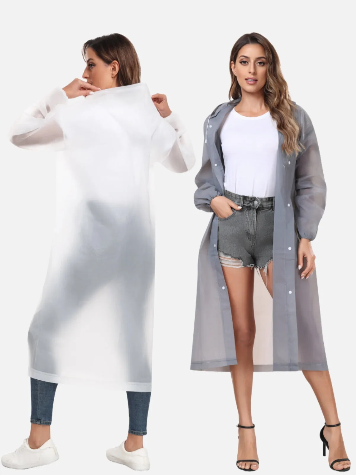 Two-Piece EVA Raincoats Reusable Rain Ponchos