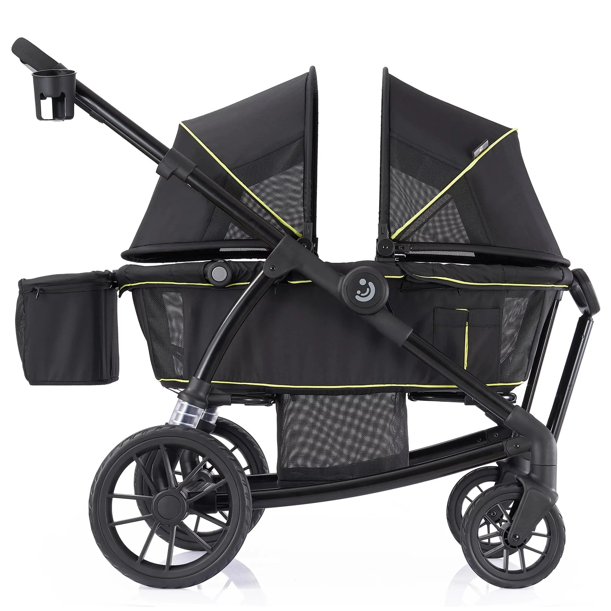 Unisex 2-Seat Wagon Stroller Folding Baby Stroller with Adjustable Canopy, 6 Months - 5 Years Old