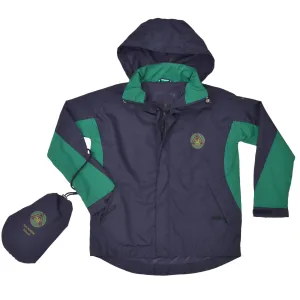 Unisex Navy & Green Pack-Into-Bag Anorak