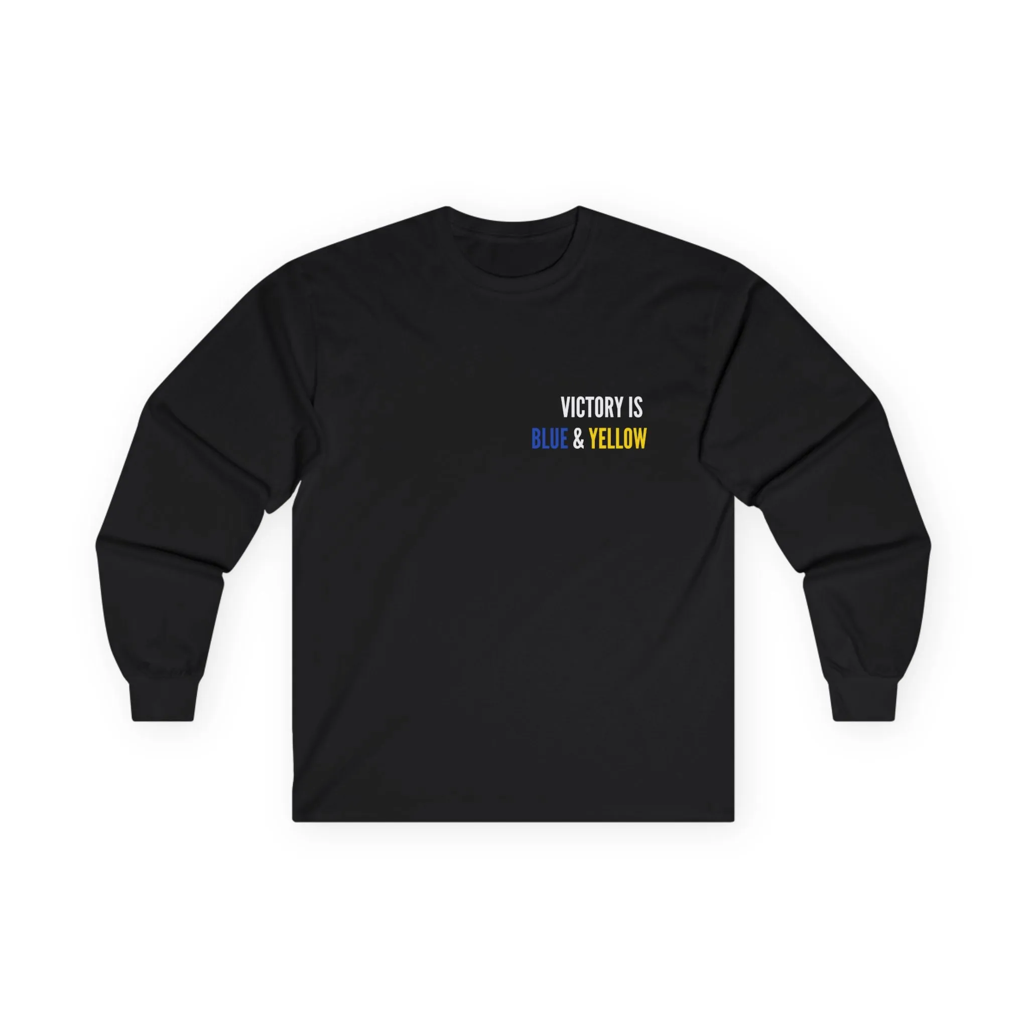Victory is  Blue & Yellow Cotton Long Sleeve Tee
