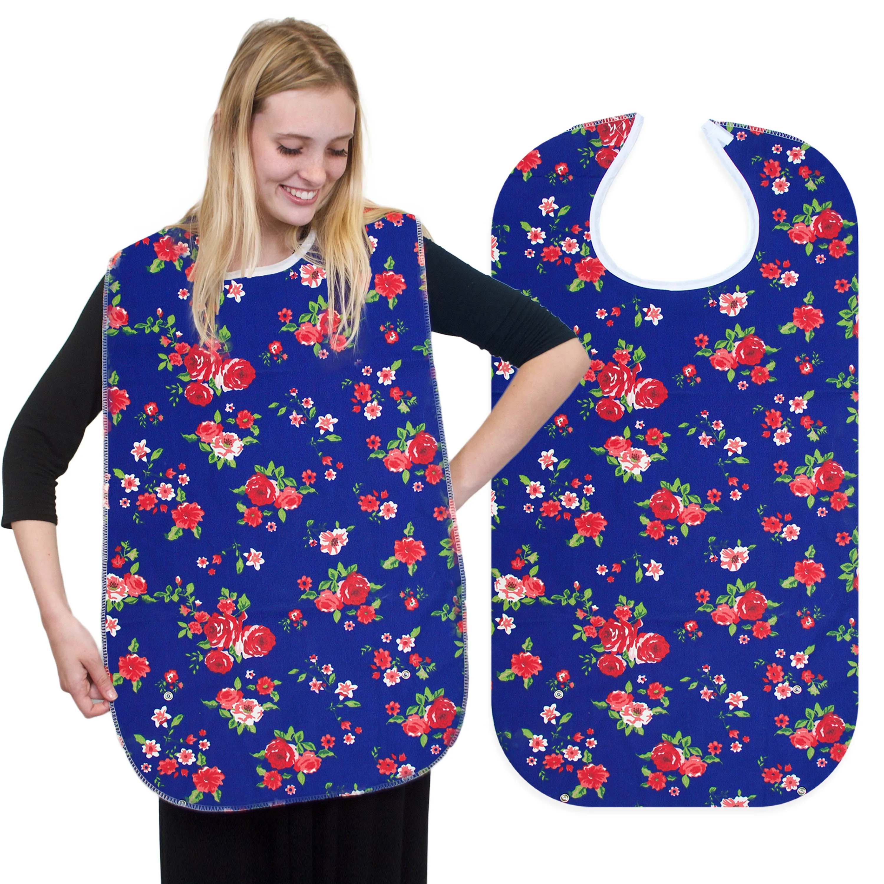 Washable Adult Bib (Blue Rose)