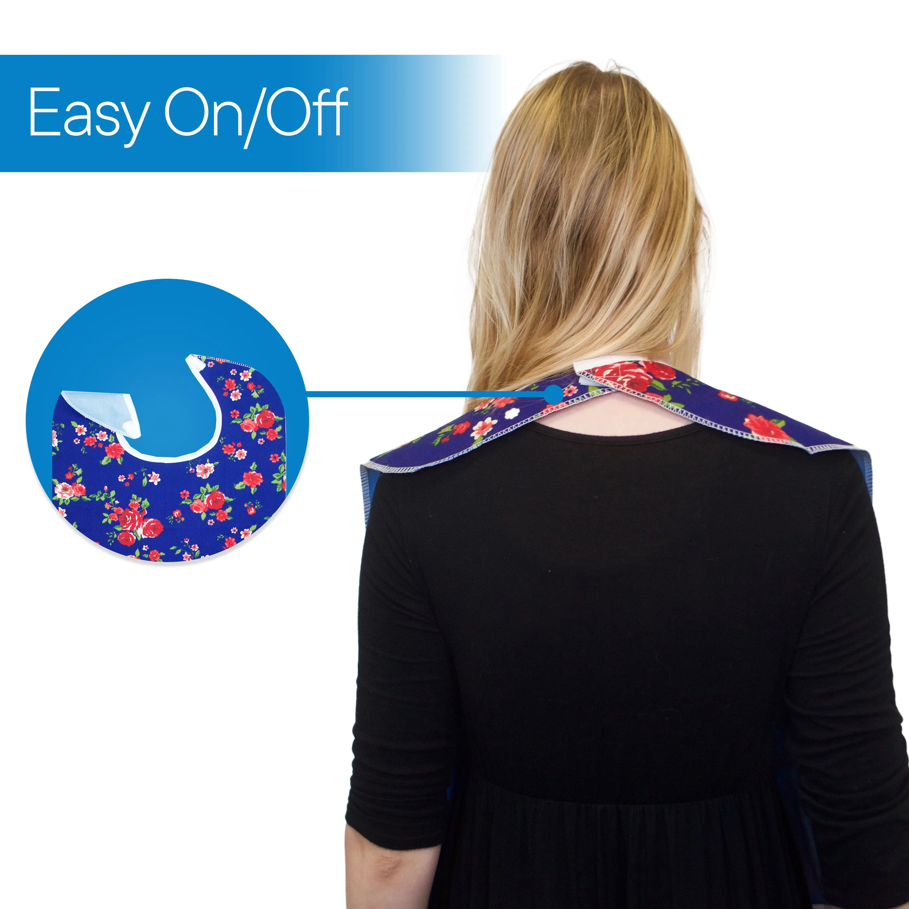 Washable Adult Bib (Blue Rose)