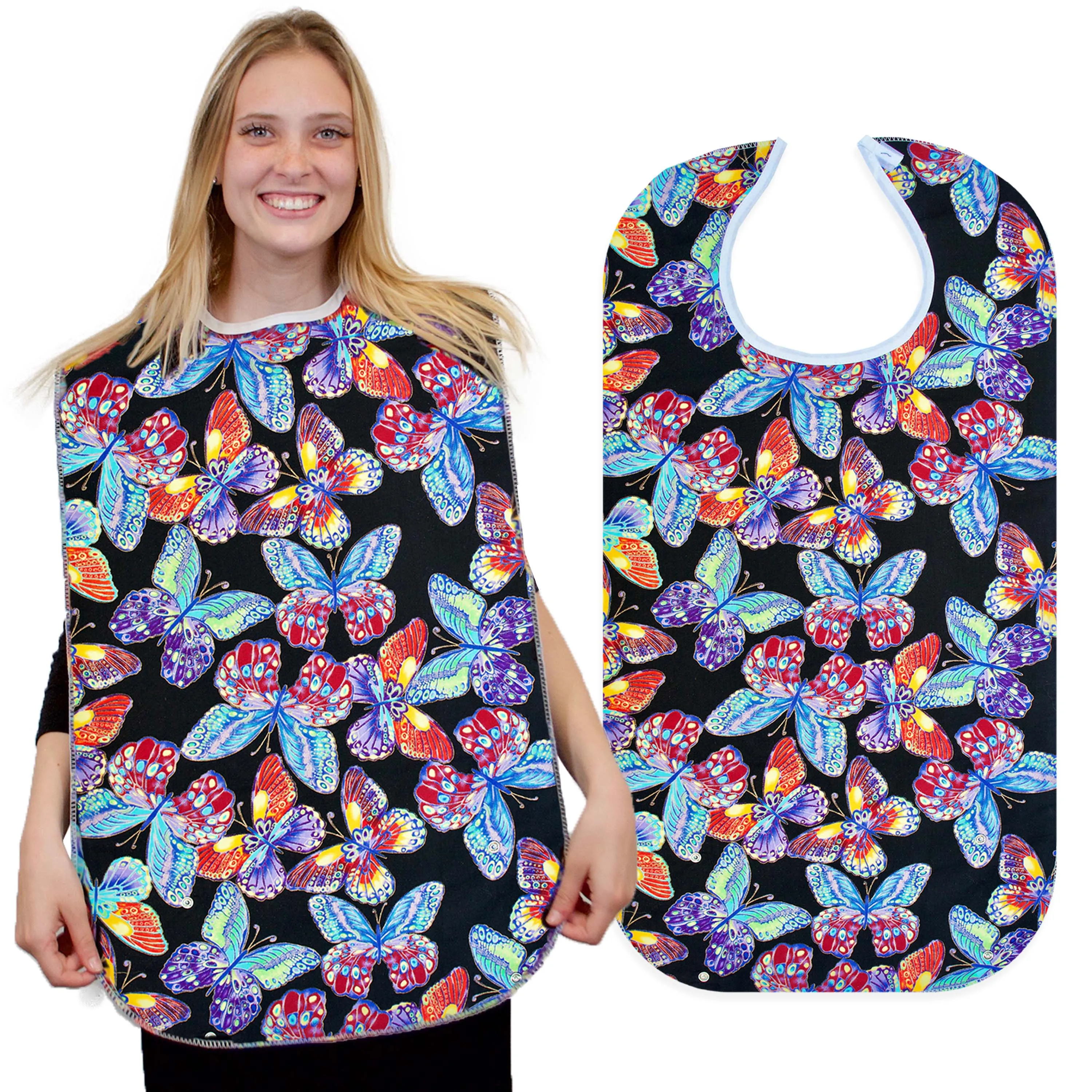 Washable Adult Bib (Vivid Butterfly)