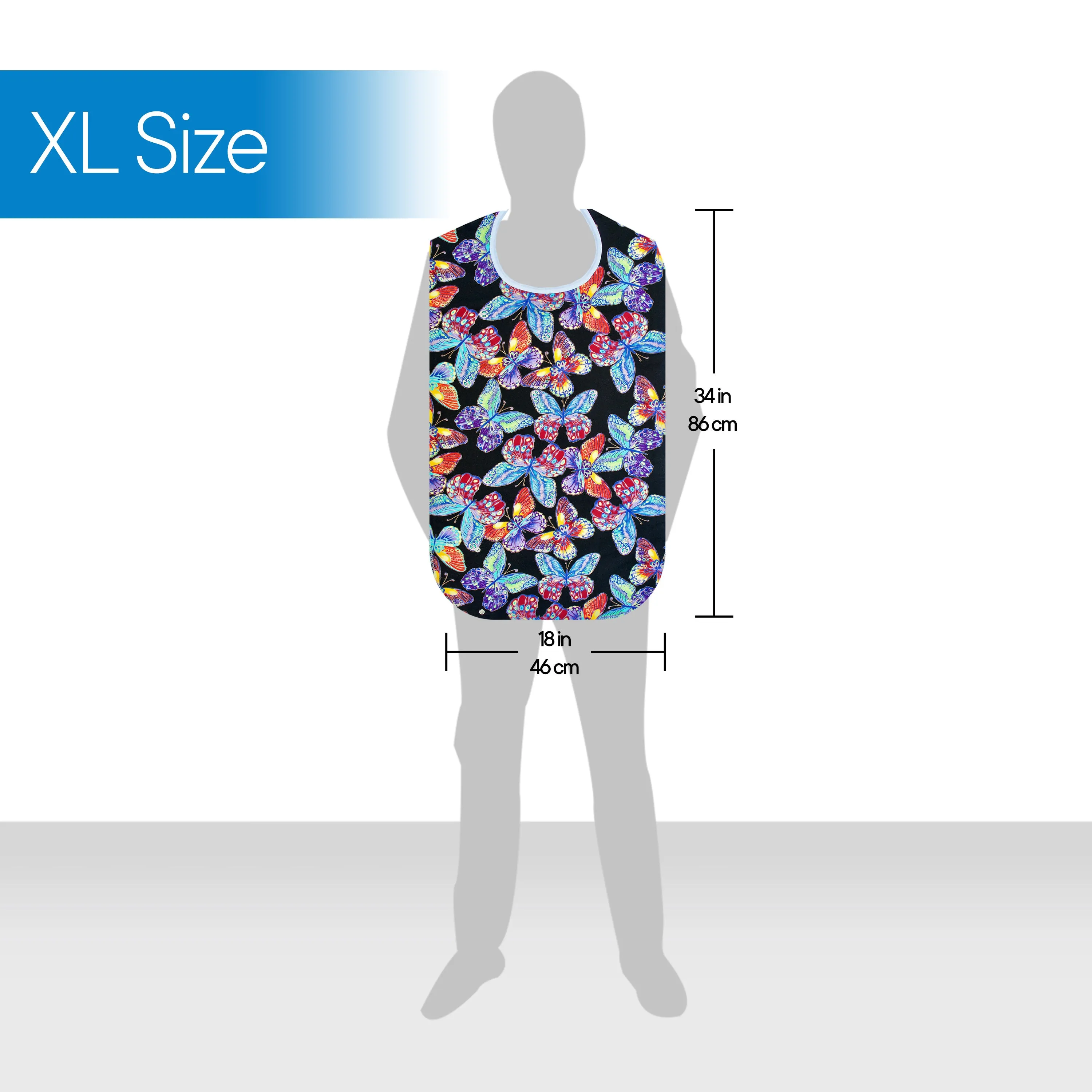 Washable Adult Bib (Vivid Butterfly)