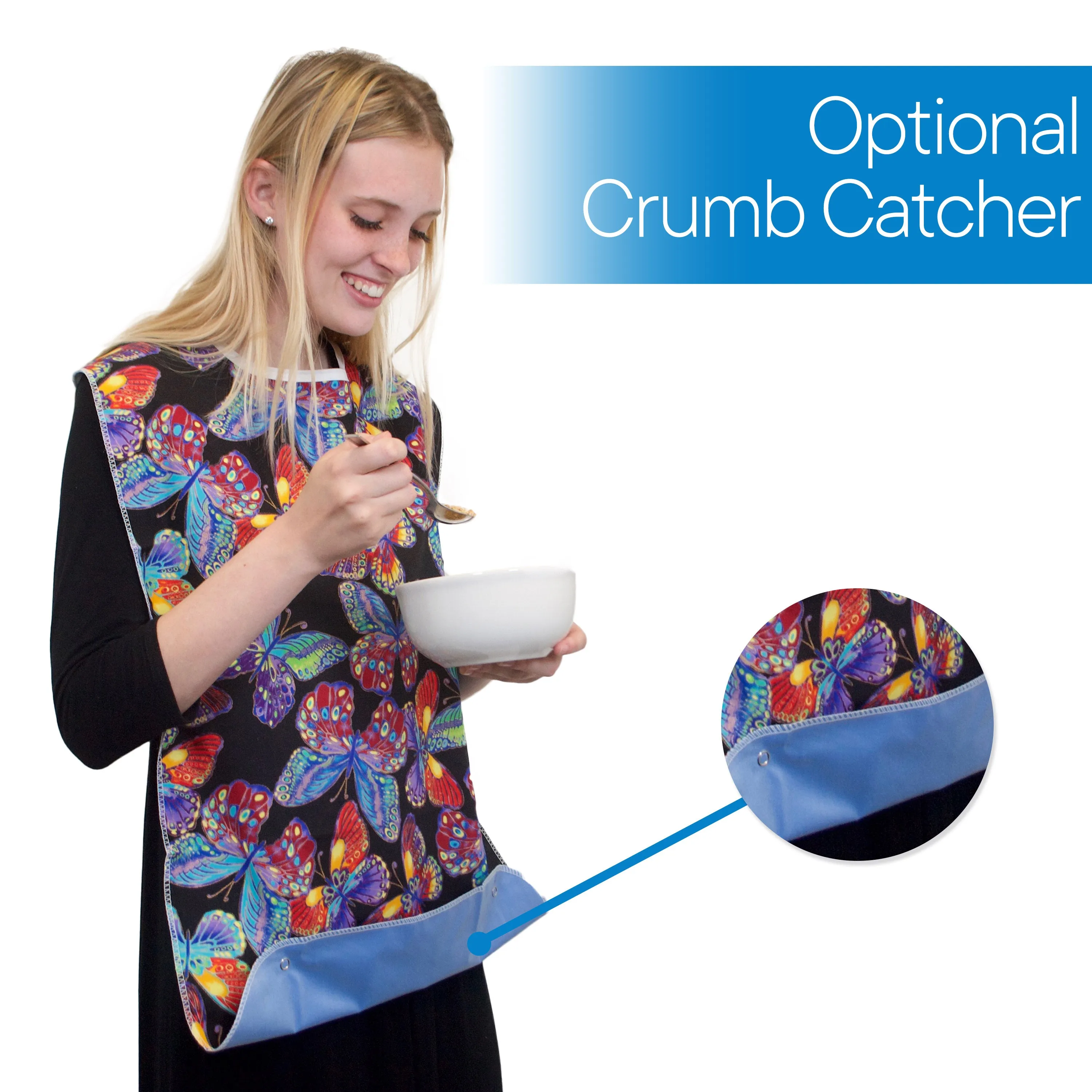 Washable Adult Bib (Vivid Butterfly)