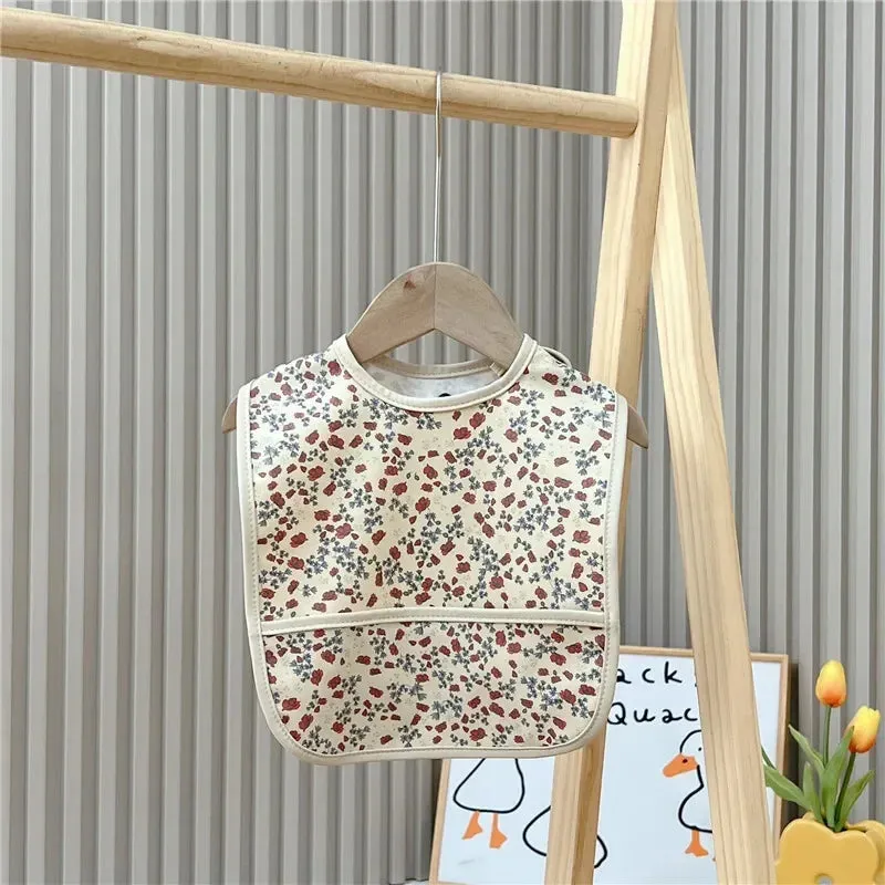 Waterproof Baby Bibs Cartoon Newborns Kids Burp Cloth Art Smock Feeding Bib Apron Pocket Infant Toddler Boys Girls Saliva Towel