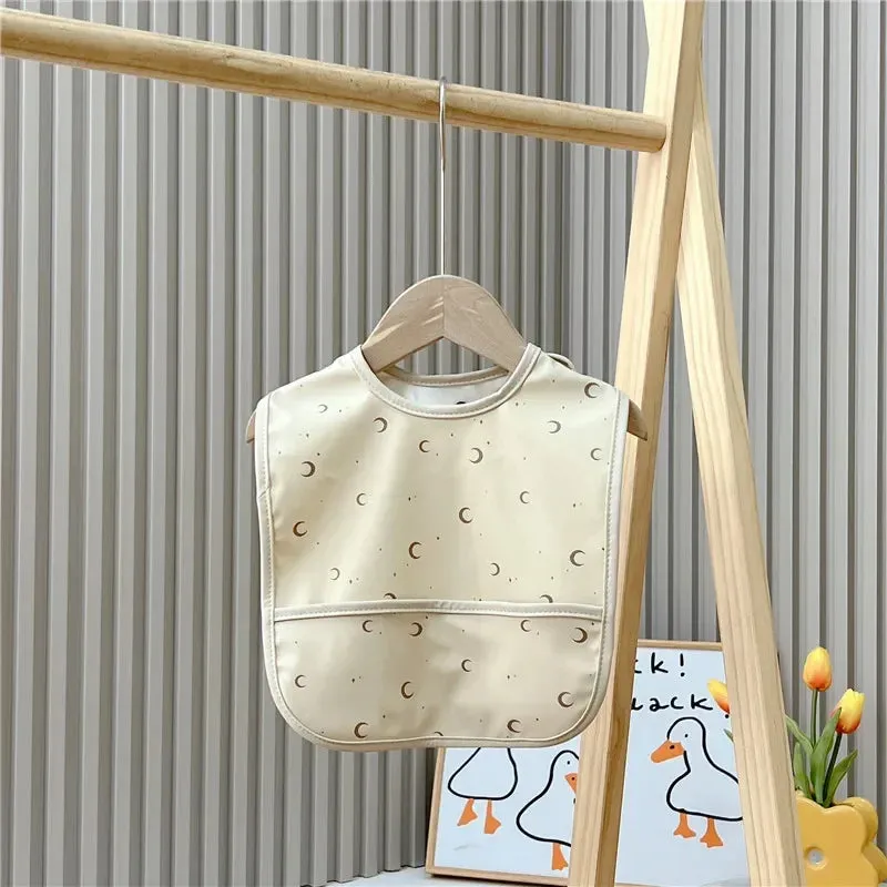 Waterproof Baby Bibs Cartoon Newborns Kids Burp Cloth Art Smock Feeding Bib Apron Pocket Infant Toddler Boys Girls Saliva Towel