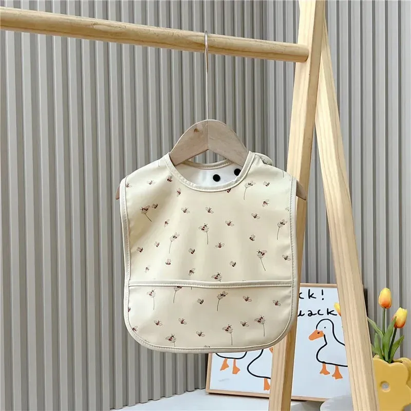 Waterproof Baby Bibs Cartoon Newborns Kids Burp Cloth Art Smock Feeding Bib Apron Pocket Infant Toddler Boys Girls Saliva Towel