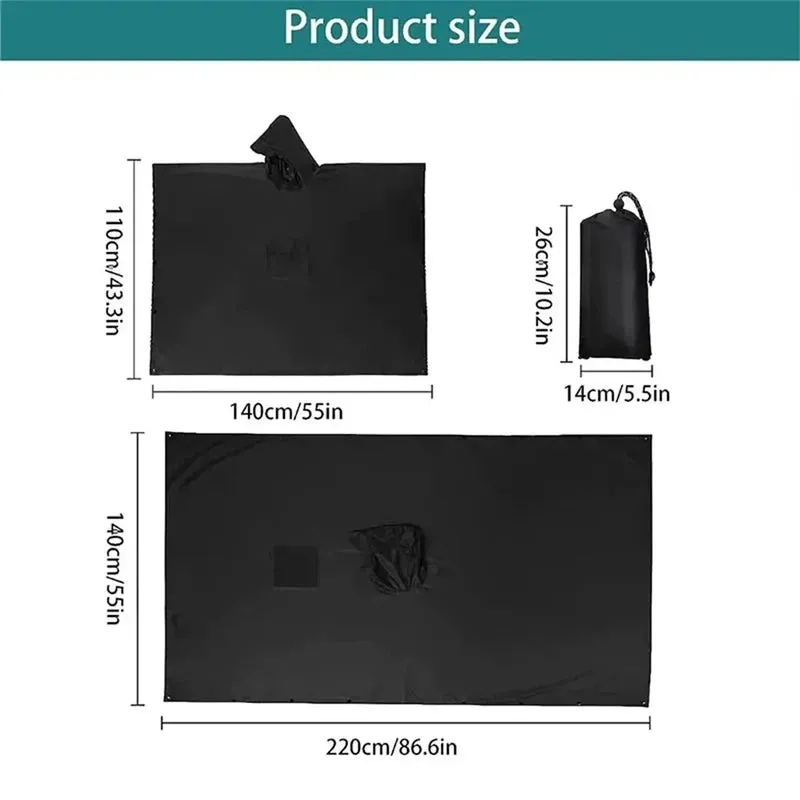Waterproof Lightweight Hooded Rain Poncho - Multi-Purpose for Camping, Hiking, Cycling