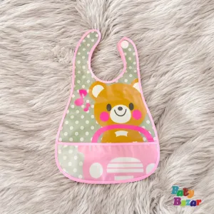 Waterproof Parachute Bib - Cute Brown Teddy Design