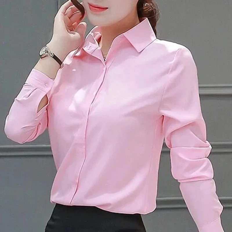 White Long Sleeve Women's Blouse