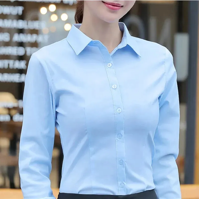 White Long Sleeve Women's Blouse