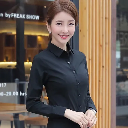 White Long Sleeve Women's Blouse