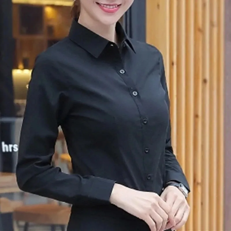 White Long Sleeve Women's Blouse