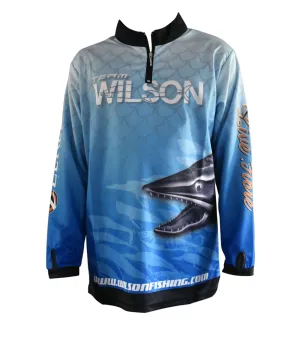 Wilson Lure Design Long Sleeve Kids Fishing Jersey Shirt