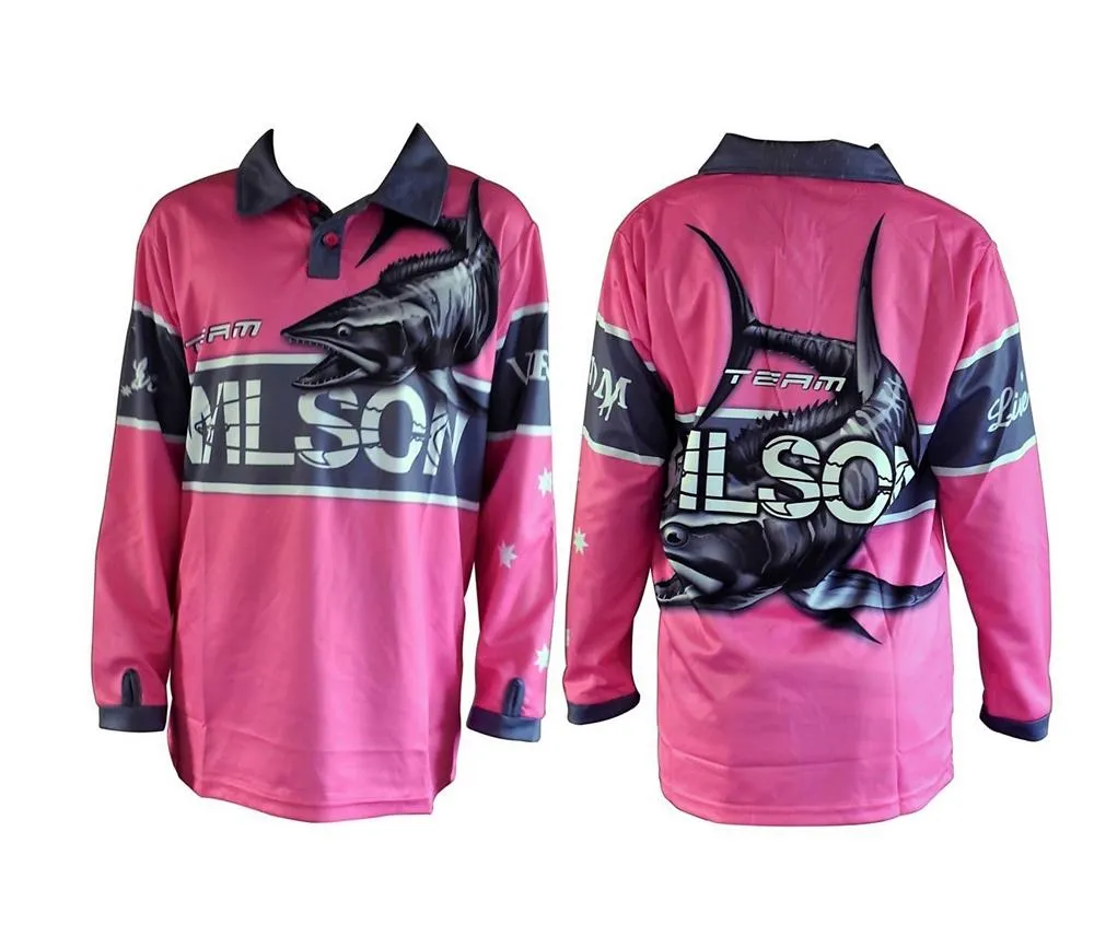 WILSON PINK KIDS LONG SLEEVE FISHING SHIRT