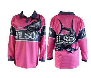 WILSON PINK KIDS LONG SLEEVE FISHING SHIRT