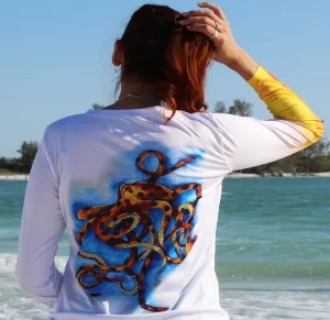 Women's Blue Ring Octopus UV Performance Shirt - UPF 50 