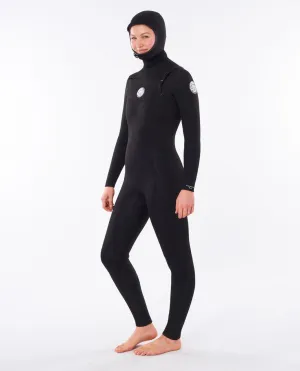 Women's Dawn Patrol 5/4 Chest Zip Hooded Wetsuit