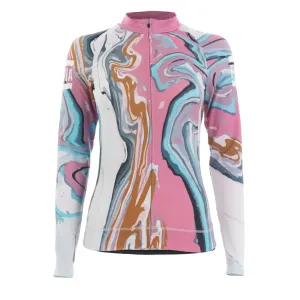 Womens Long Sleeve Marble Aero Jersey