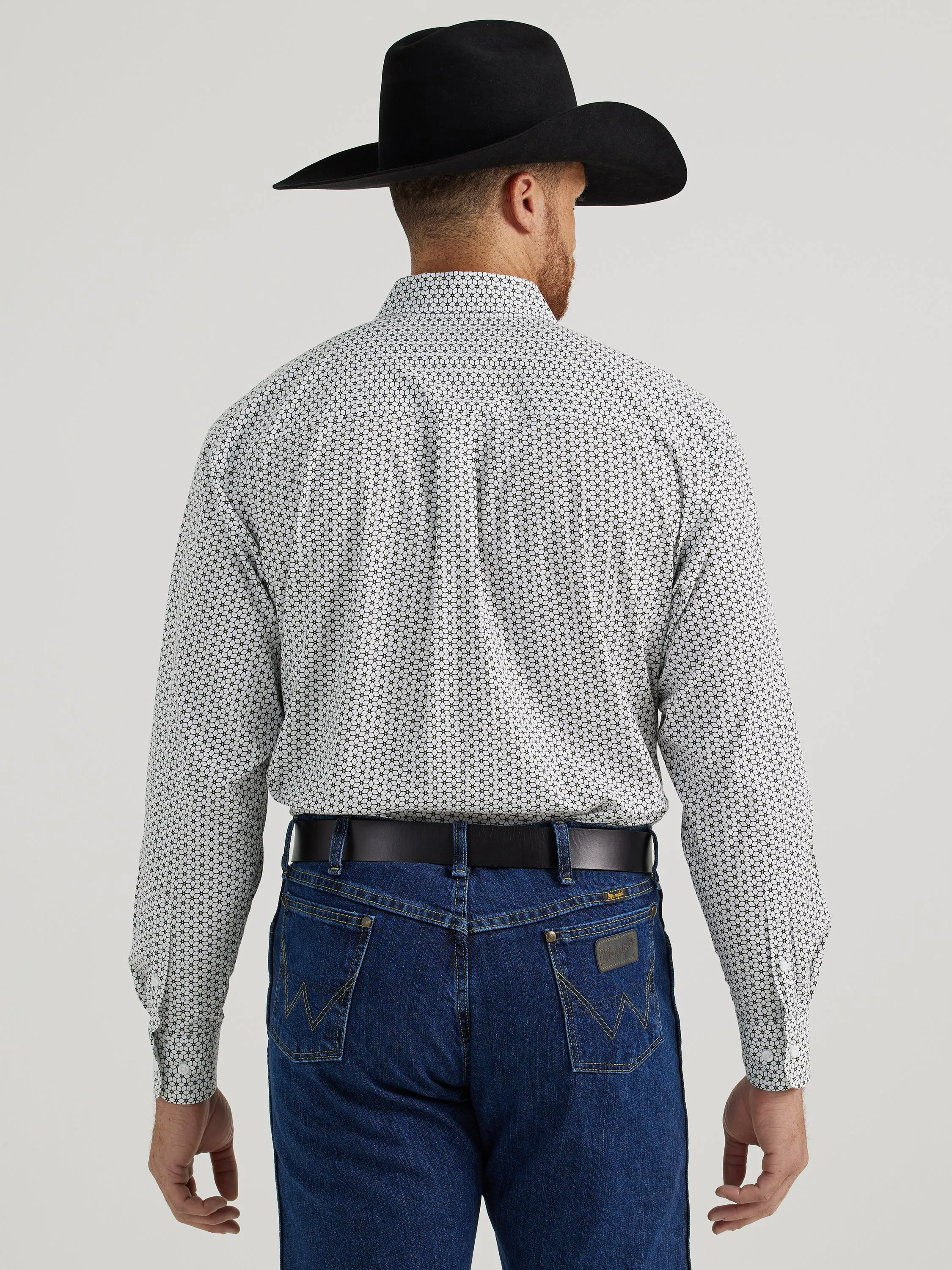 Wrangler Mens George Strait Relaxed Fit Floral Stretch Shirt