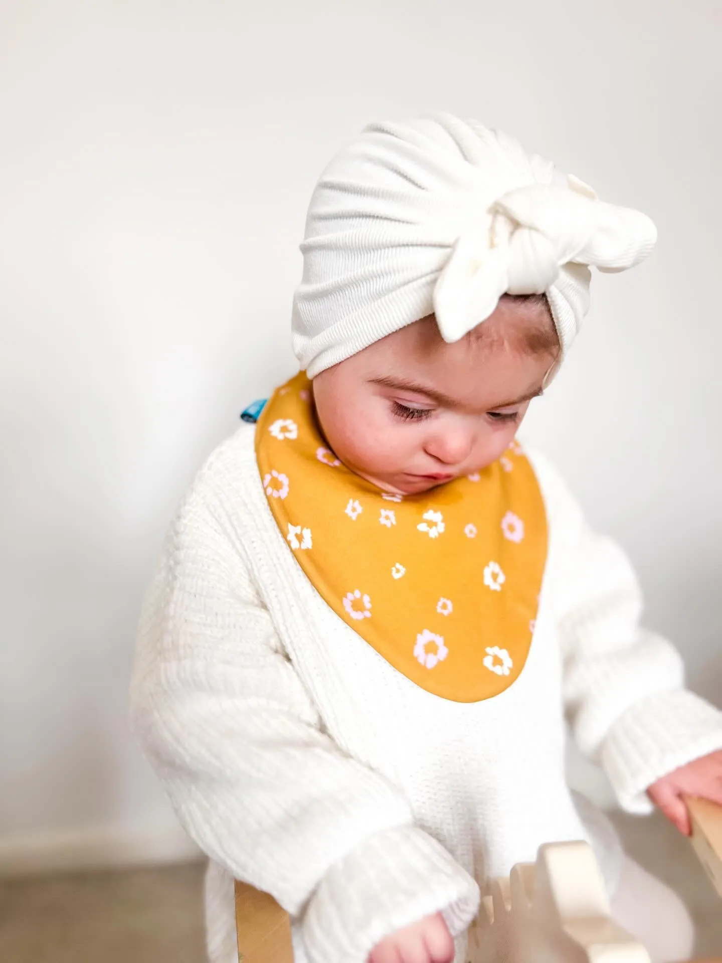 Yellow Floral Waterproof Dribble Bib