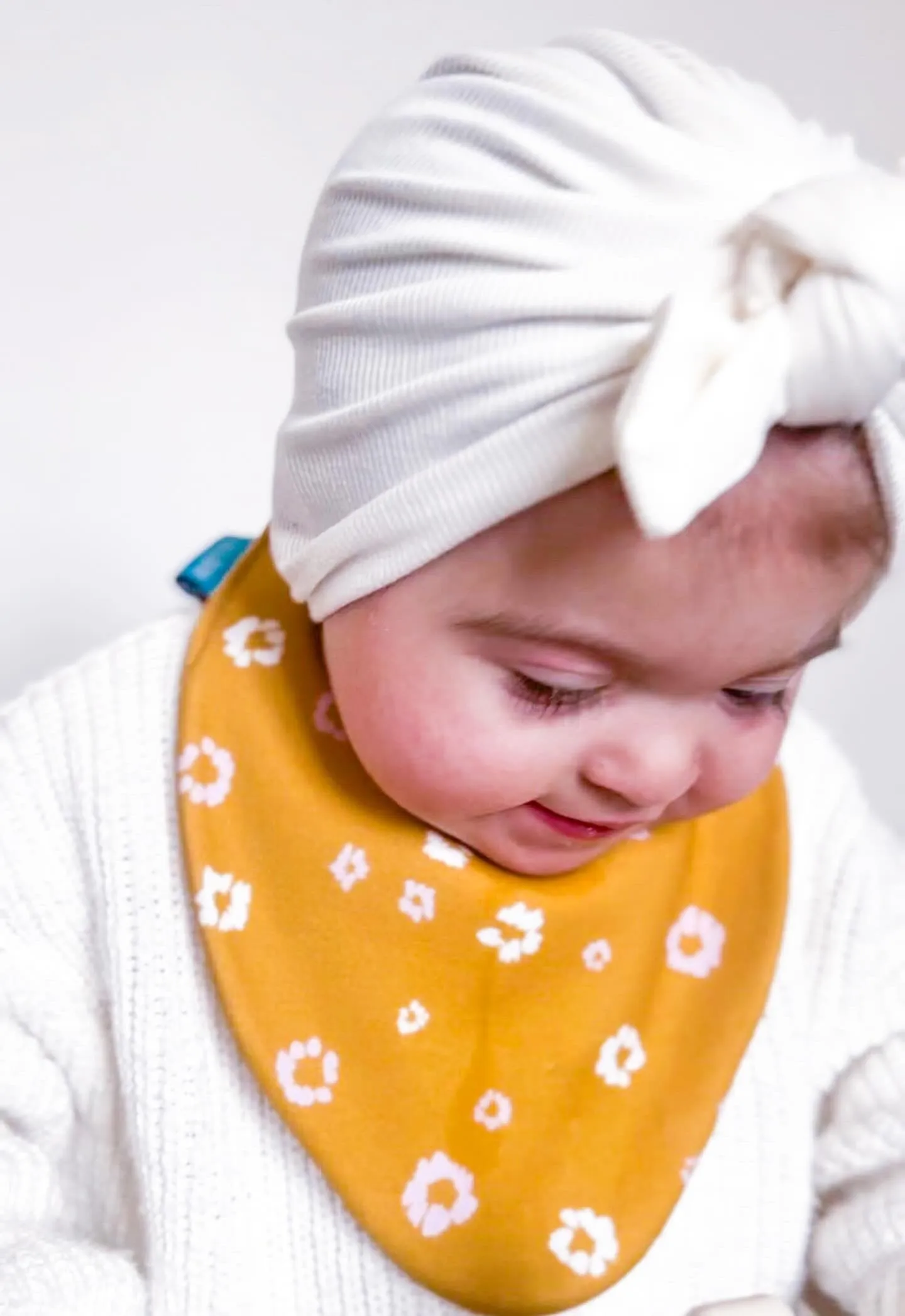 Yellow Floral Waterproof Dribble Bib