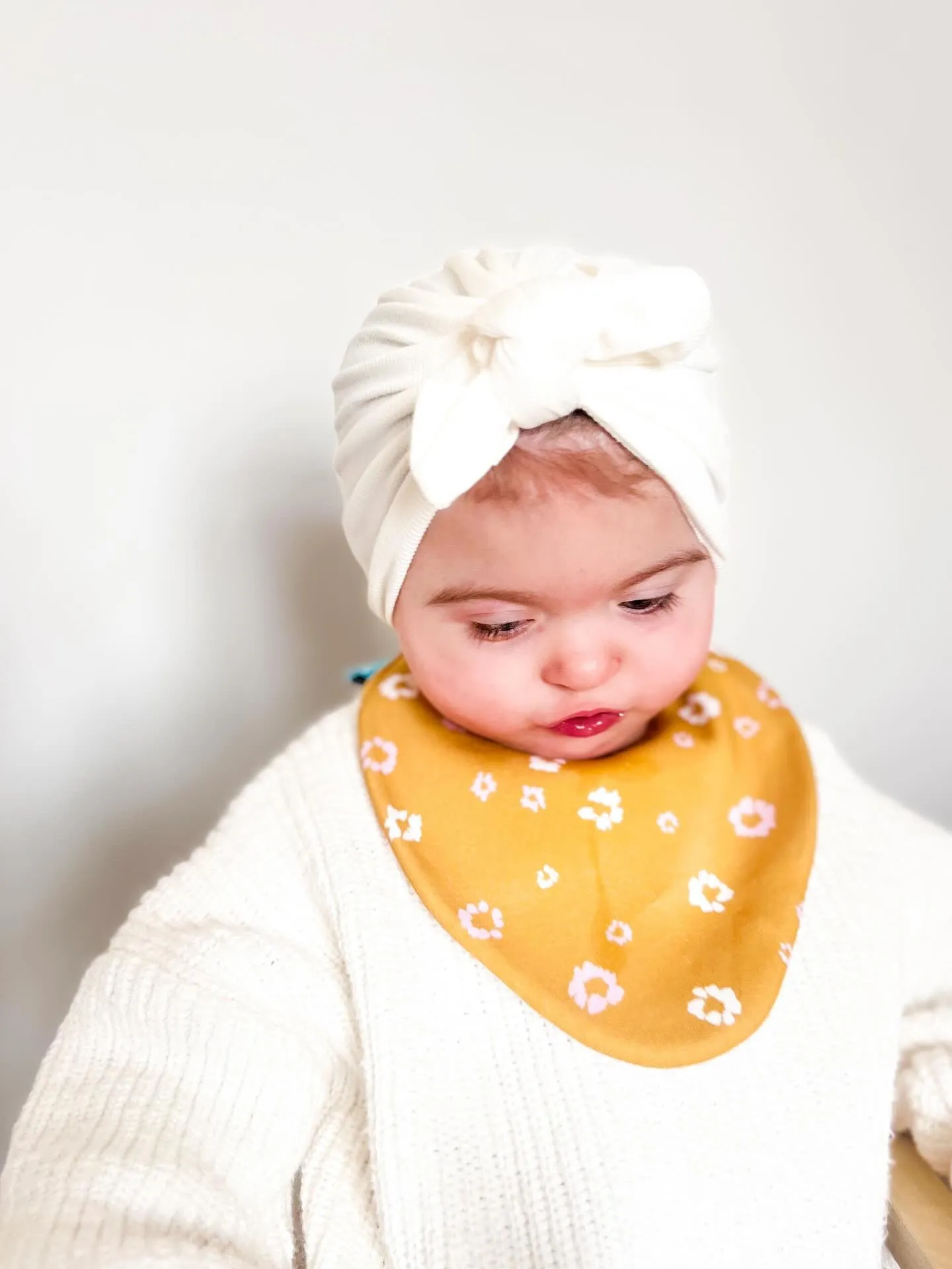 Yellow Floral Waterproof Dribble Bib