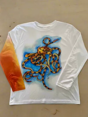 Youth Blue Ring Octopus UV Performance Shirt - UPF 50 