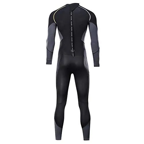 ZCCO Ultra Stretch 3mm Neoprene Wetsuit, Back Zip Full Body Diving Suit, one Piece for Men-Snorkeling, Scuba Diving Swimming, Surfing